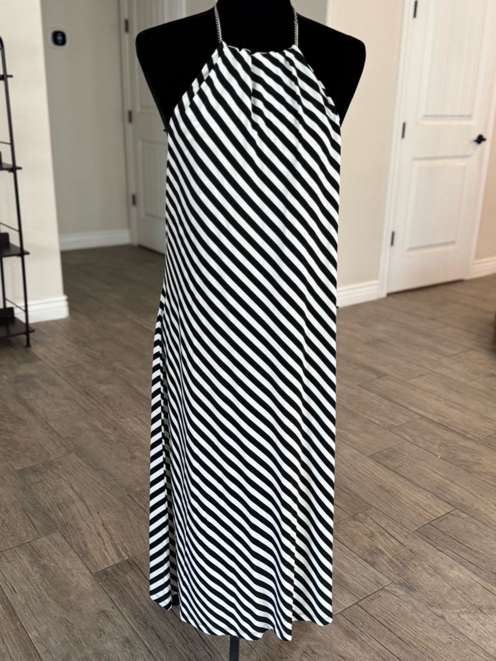 NWT Lauren Black and White Halter Dress Size 16